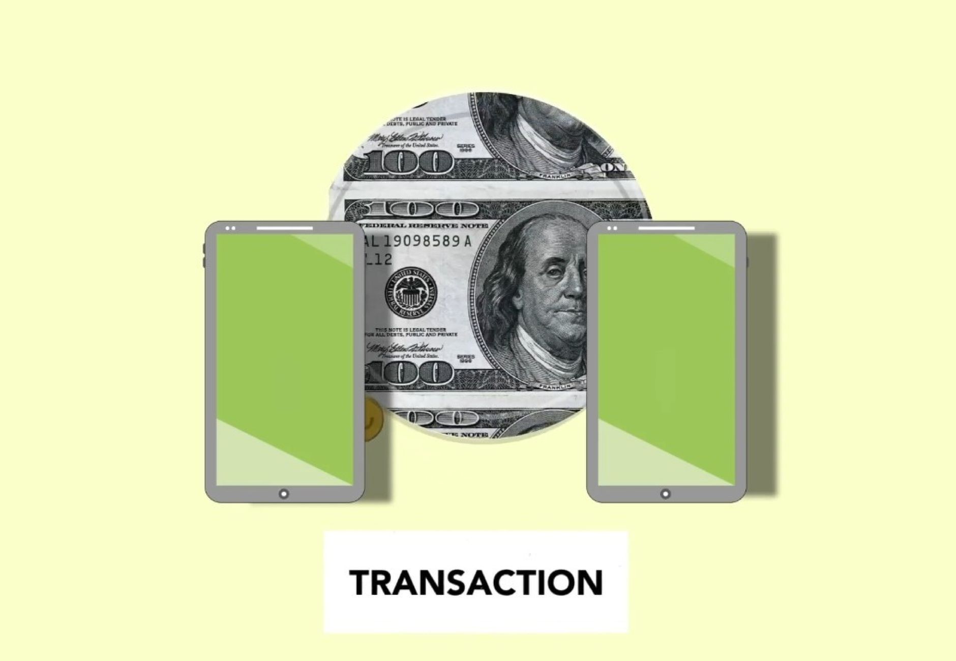 Isometric image of online money transfer via mobile phones on light background 